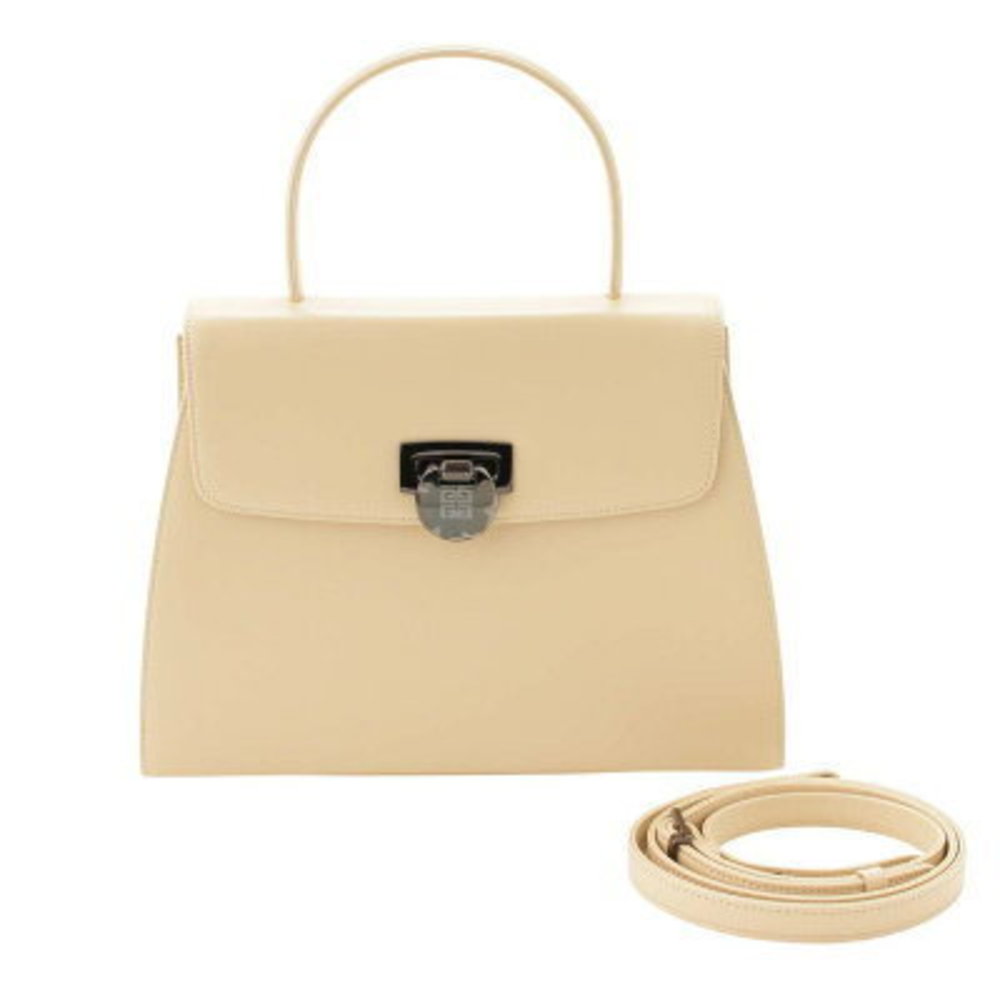 Hermes Logo Kelly Type Handbag Beige
